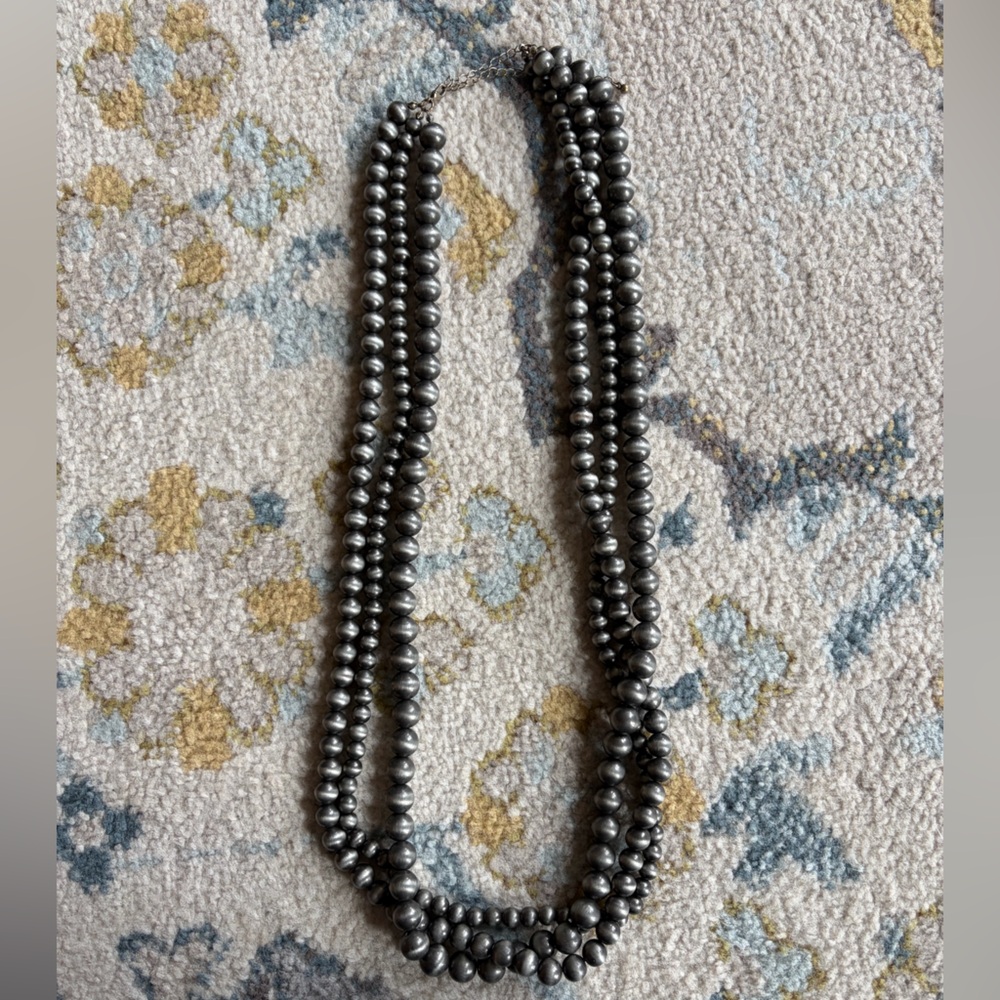 FAUX Navajo Pearl Three Strand Necklace